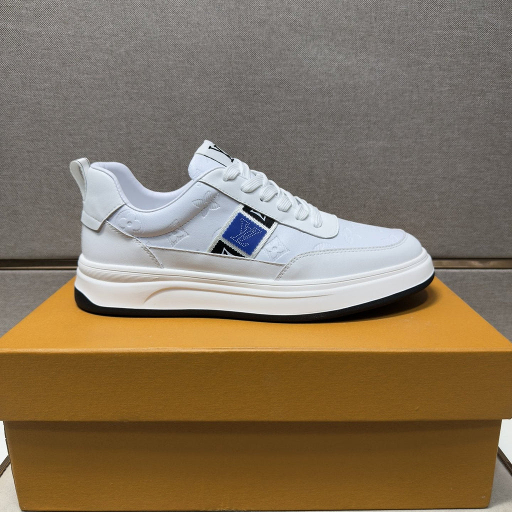 Louis Vuitton Blue-Accent Low-Top Sneakers